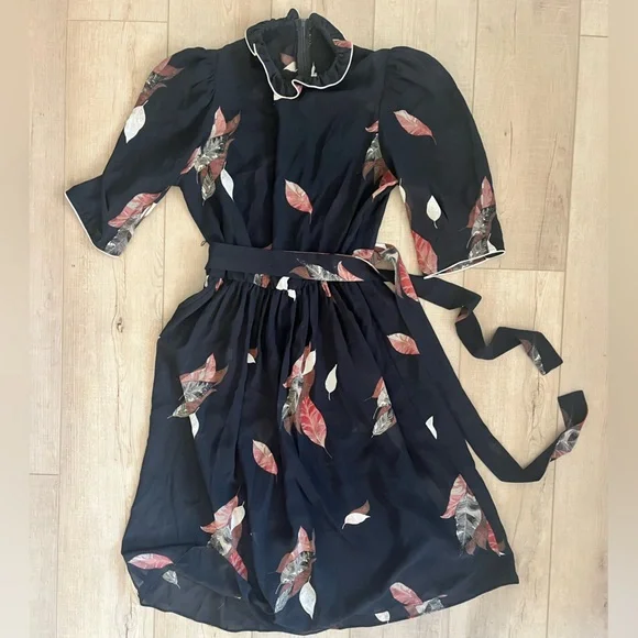 Vintage 1970s Sheer Black Feather Dress 70s Patty O’Neil - Picture 1 of 6